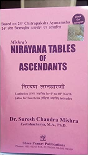 Nirayana Tables of ascendants Pranav Publication