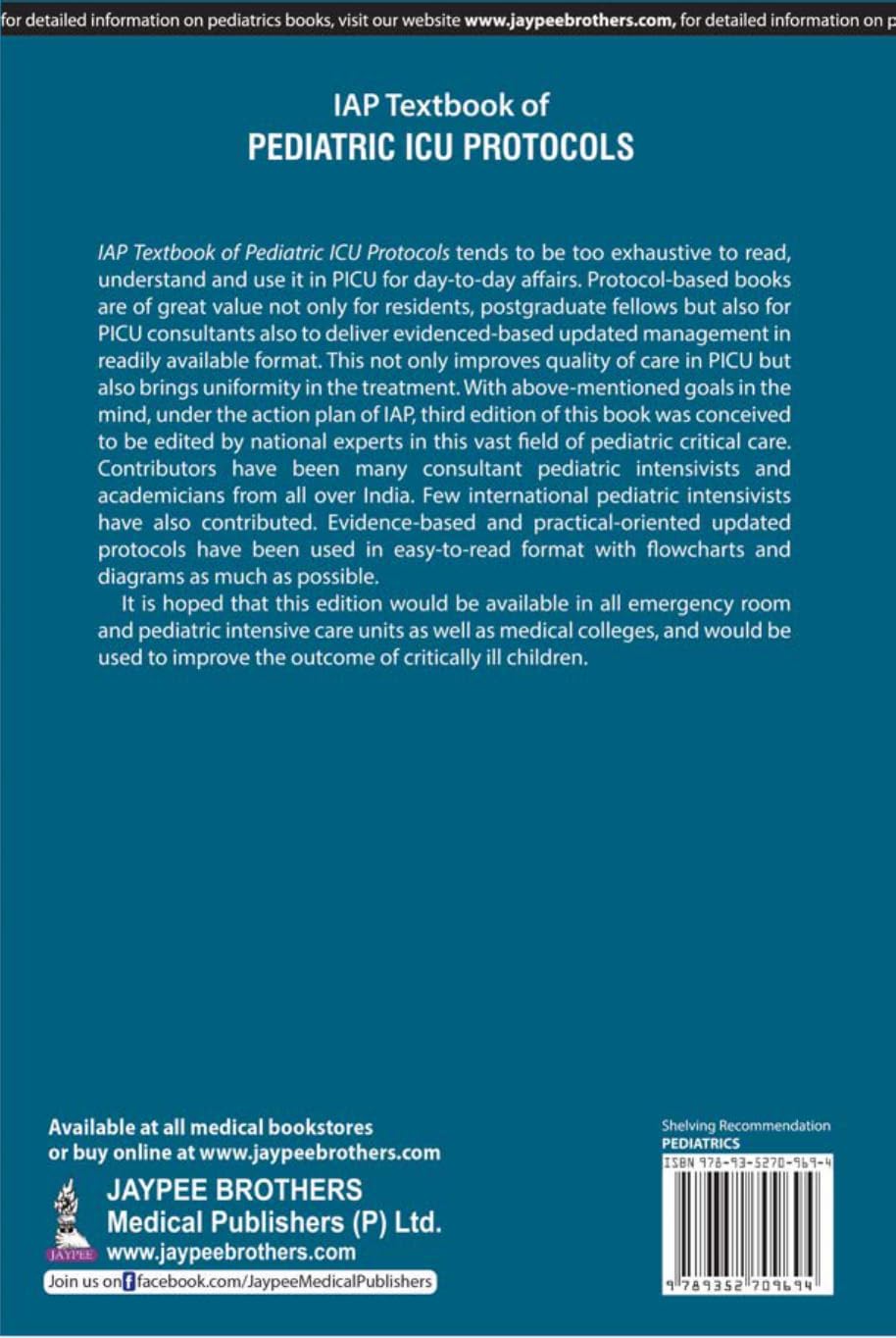 IAP Textbook of Pediatric ICU Protocols