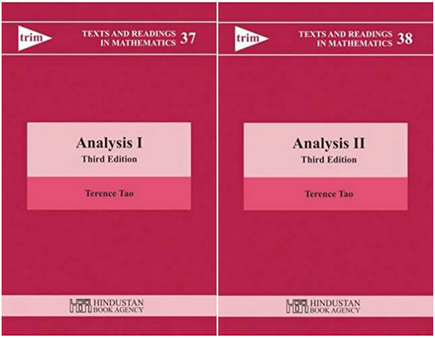 Terence Tao - Analysis I + Analysis Ii (Texts And Readings In Mathematics 37 & 38) (3Rd Edition Corrected Reprint) || Terence Tao Combo (Set Of 2 Books)