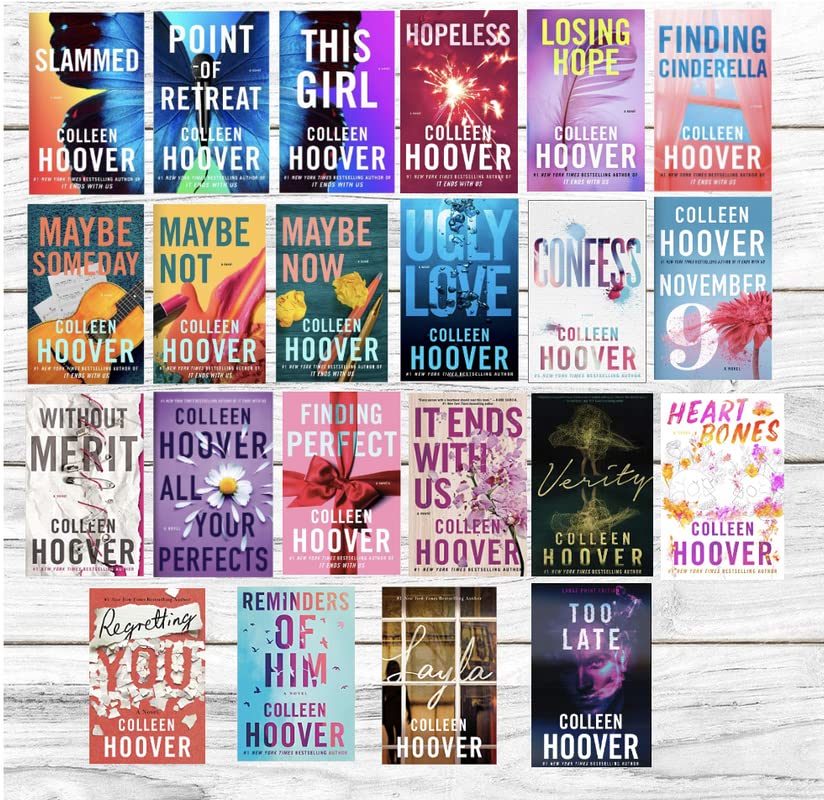 Colleen Hoover 22 Books Collection Set- Slammed,Confess,Point of Retreat ,Losing Hope,Hopeless,Finding Cinderella,Maybe Not,Maybe Now,Maybe Someday,Ugly Love,Without Merit and more Books