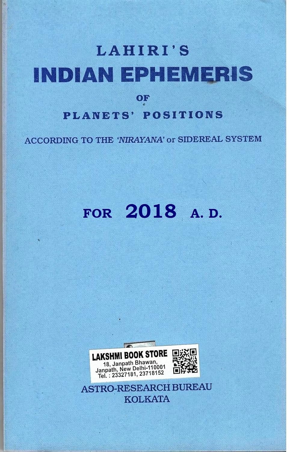 Lahiri Indian Ephemeris 2018