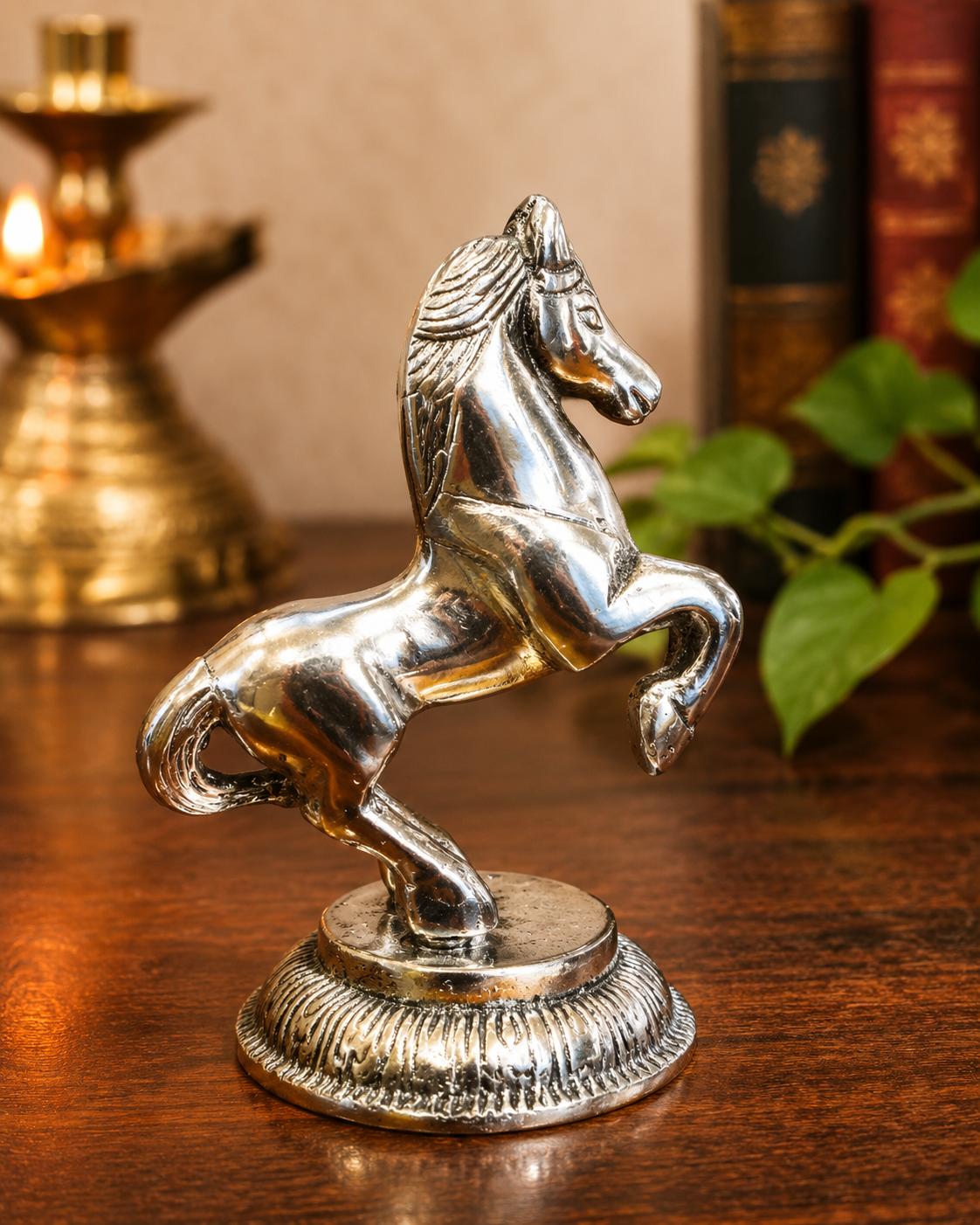 Metal Jumping Horse Statue for Home & Office Decor | Symbol of Success, Wealth, Prosperity & Bright Future | Decorative Horse Showpiece