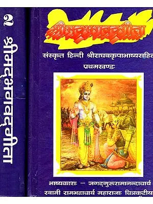 श्रीमद्भगवद्गीता (संस्कृत हिंदी श्रीराघवकृपाभाष्यम्वकृपाभाष्यम्)- Shrimad Bhagwat Gita (Set Of 2 Volume) An Old and Rare Book