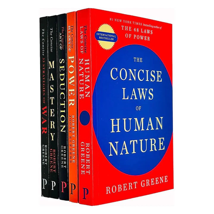 Robert Greene Top 5 Books (Boxset) Paperback- (The Art of Seduction, Mastery, The Concise 48 Laws of Power, The Laws of Human Nature,The 33 Strategies of War)