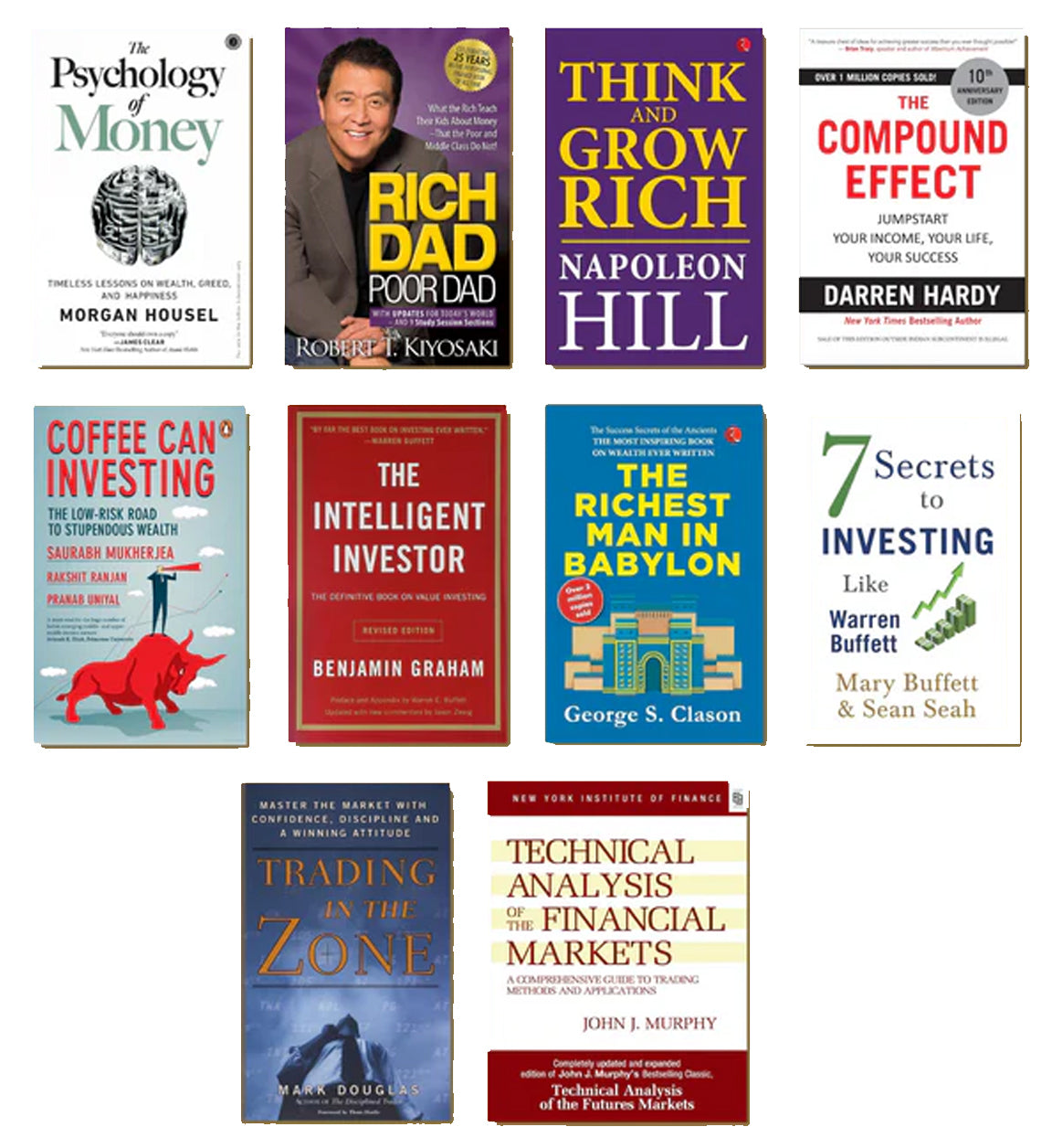 Best 10 Investment Books Set (Paperback) | Must-Read Collection 2025 | Includes Rich Dad Poor Dad,The Psychology of Money & More..