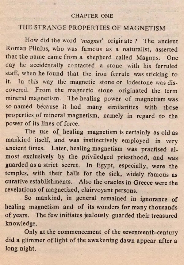 Healing Magnetism- The Power Behind Contact Therapy (An Old and Rare Book)