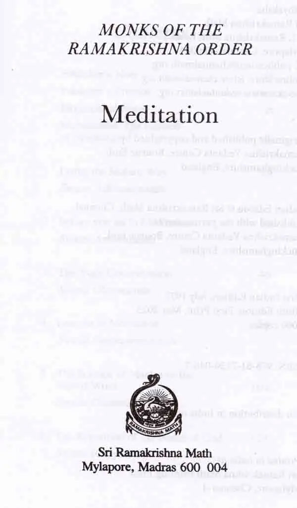 Meditation - Monks of the Ramakrishna Order