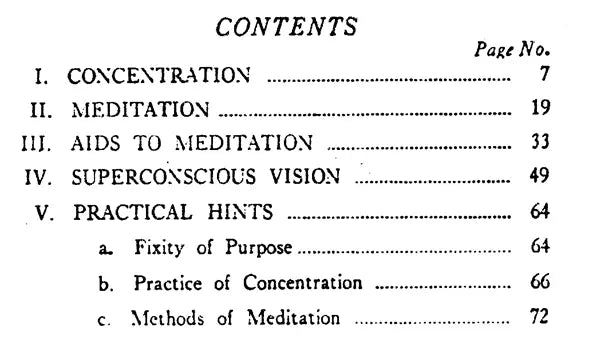 Concentration and Meditation