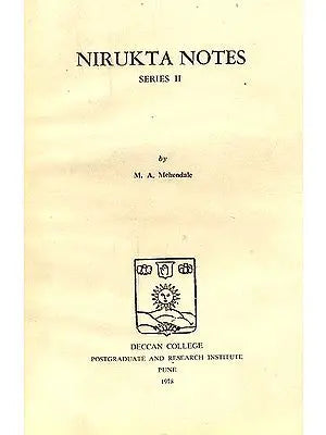 Nirukta Notes (Series II): A Rare Book