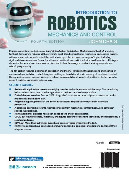 Introduction To Robotics: Mechanics And Control, 4th Ed