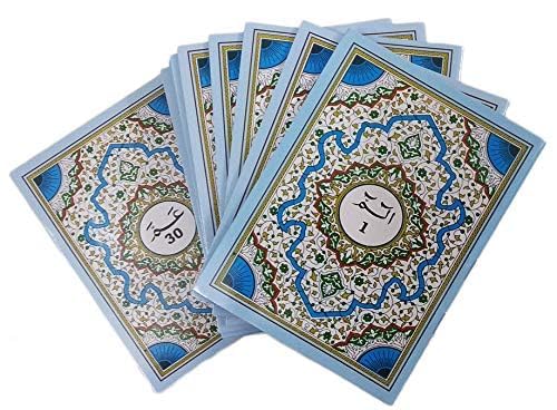 Quran 30 Para Set - Blue Color (Art Paper) with Pouch Bag