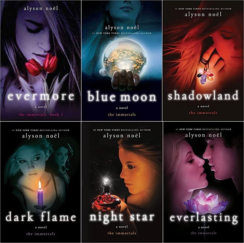 The Immortals 6 Books Collection Set by Alyson Noel (Evermore, Blue Moon, Shadowland , Dark Flame, Night Star, Everlasting)
