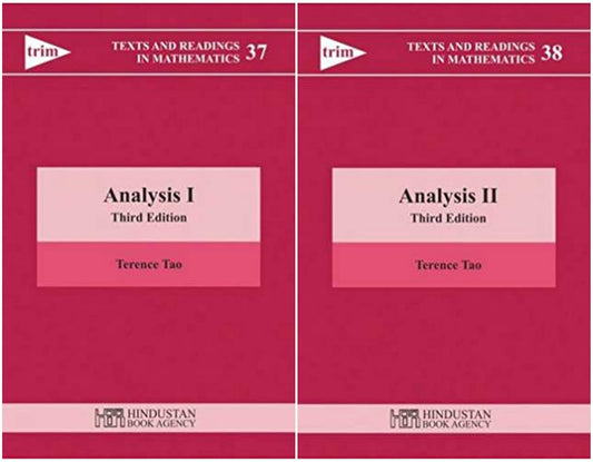Terence Tao - Analysis I + Analysis Ii (Texts And Readings In Mathematics 37 & 38) (3Rd Edition Corrected Reprint) || Terence Tao Combo (Set Of 2 Books)