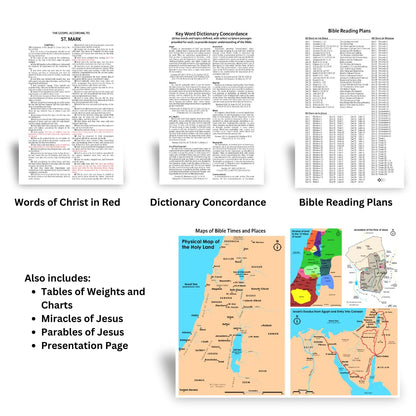 KJV Holy Bible Burgundy Leather King James Version