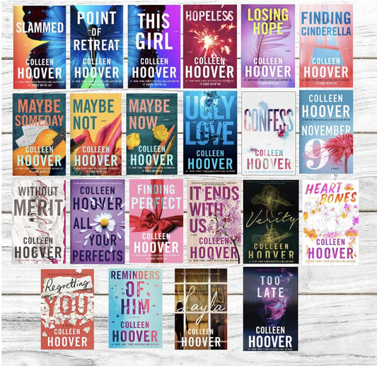 Colleen Hoover 22 Books Collection Set- Slammed,Confess,Point of Retreat ,Losing Hope,Hopeless,Finding Cinderella,Maybe Not,Maybe Now,Maybe Someday,Ugly Love,Without Merit and more Books
