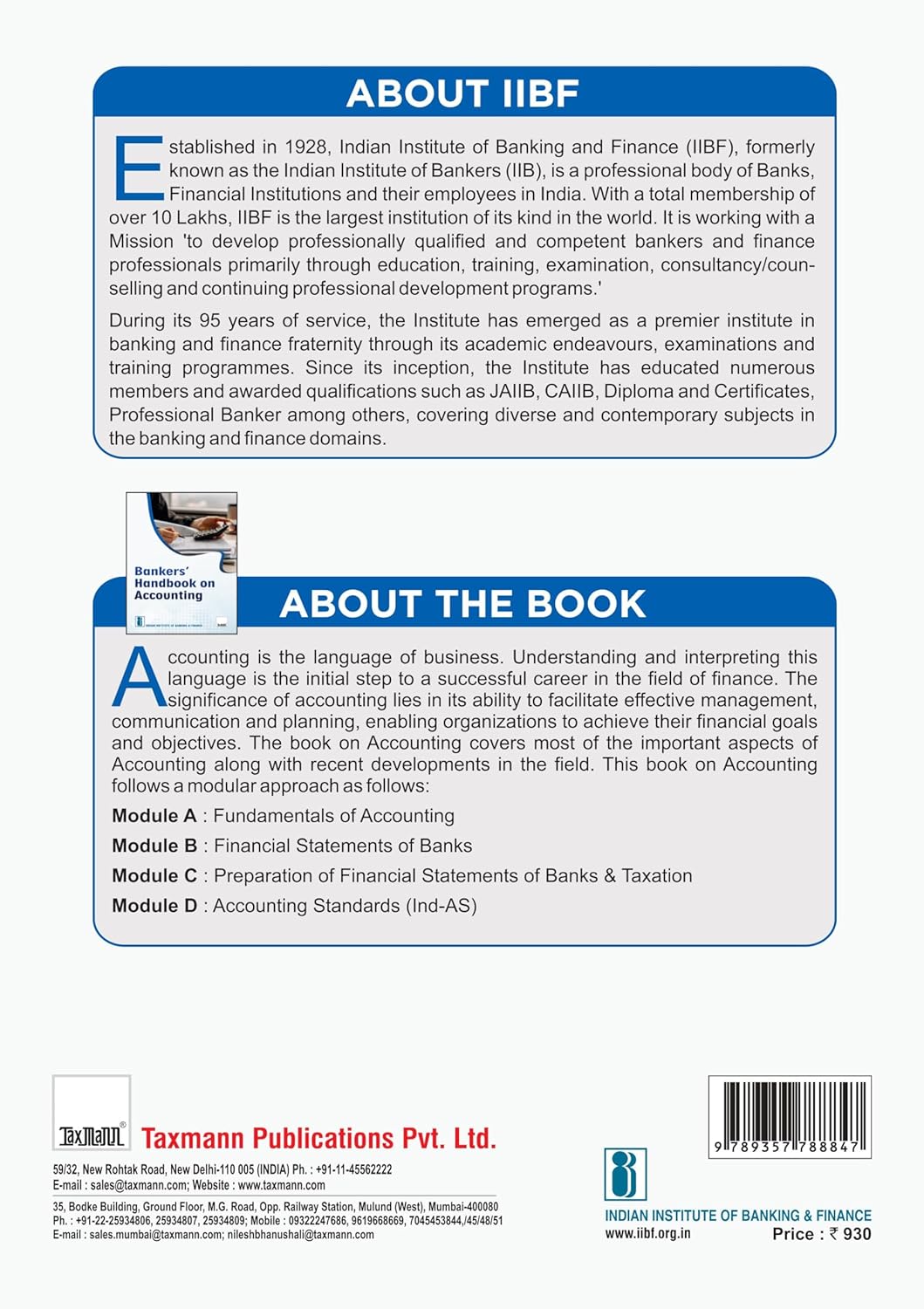 IIBF X Taxmann's Bankers' Handbook on Accounting