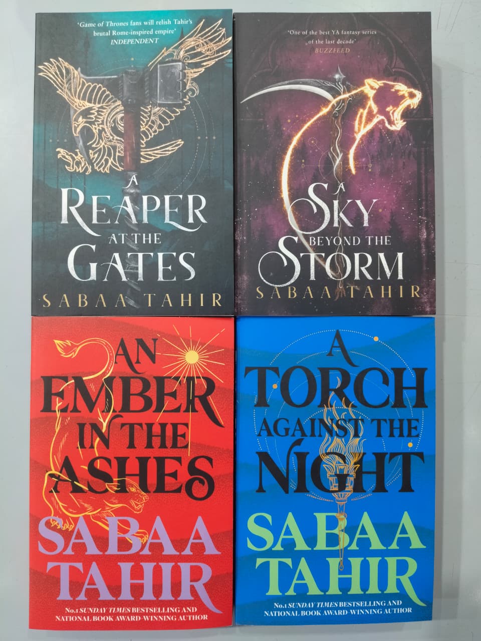 Sabaa Tahir Ember Quartet Series 4 Books Collection Set (An Ember in the Ashes, A Torch Against the Night, A Reaper at the Gates, A Sky Beyond the Storm)