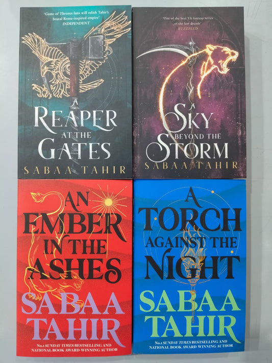 Sabaa Tahir Ember Quartet Series 4 Books Collection Set (An Ember in the Ashes, A Torch Against the Night, A Reaper at the Gates, A Sky Beyond the Storm)