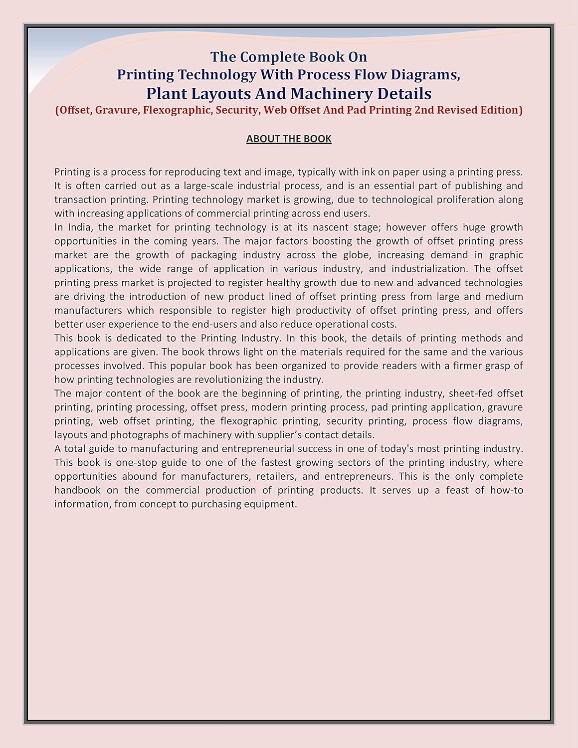 The Complete Book on Printing Technology