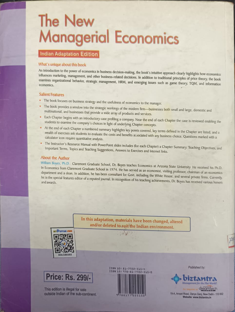 The New Managerial Economics by William Boyes