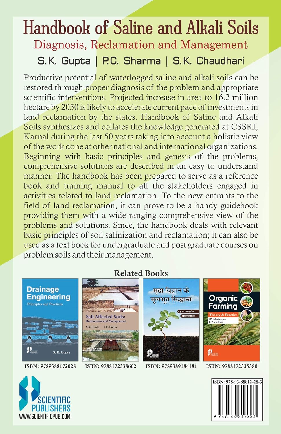 Handbook of Saline and Alkali Soils Diagnosis Reclamation and Management