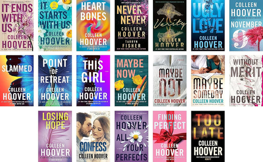 New Releas Colleen Hoover 19 Books Collection Set: {It Ends With Us,It Starts With Us,Slammed,Point Of Retreat,This Girl,Maybe Now,Maybe Not,Maybe Someday,Heart Bones,NEVER NEVER,Too Late and more}