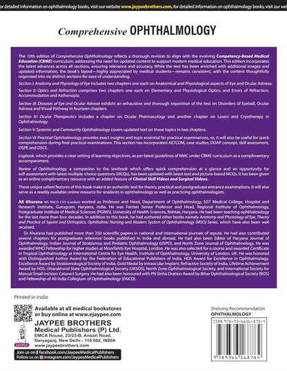 Comprehensive Ophthalmology with Ophthalmology Logbook (10th Edition)