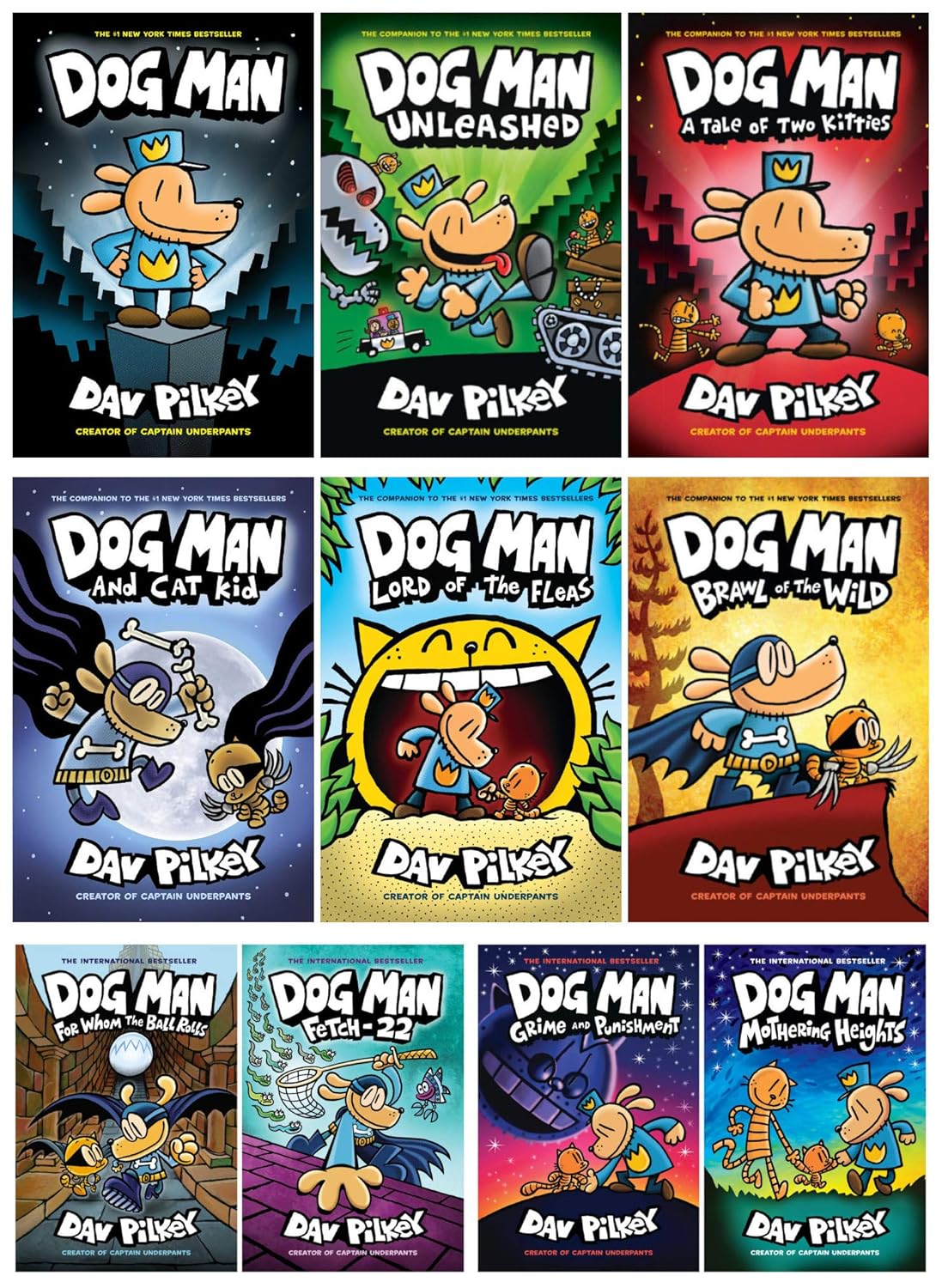 NEW! Dog Man Books Collection (10 Books): Dog Man #1 - Dog Man #10