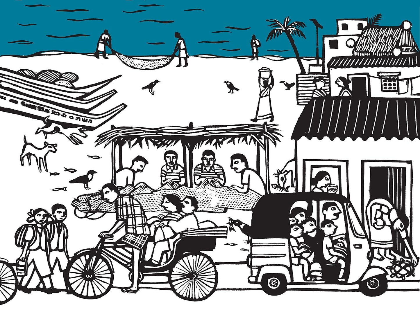 An Indian Beach : By Day and Night