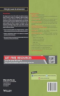 Wileys Solomons, Fryhle & Snyder Organic Chemistry for JEE (Main & Advanced), 3ed 2023