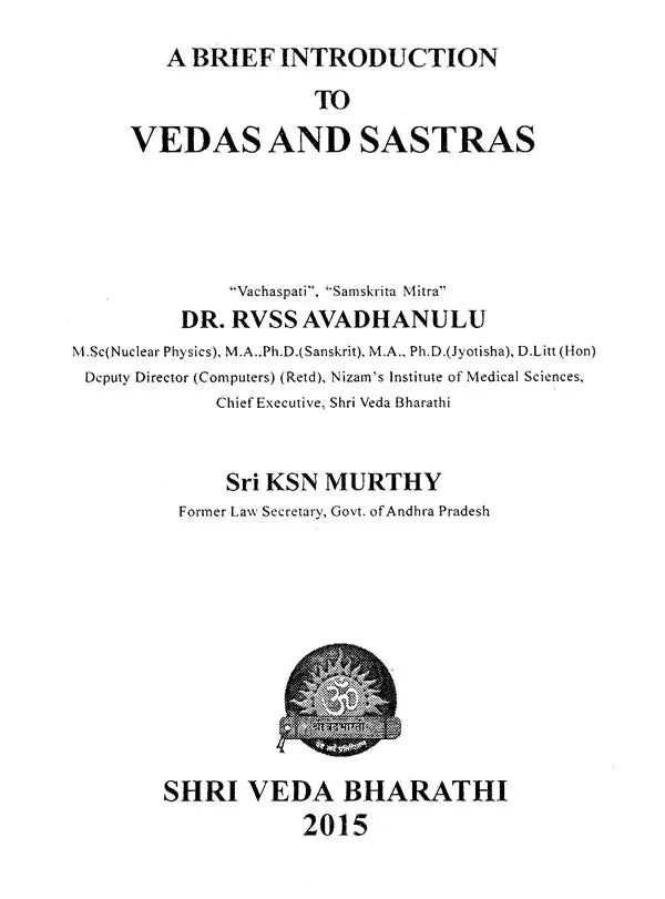 A Brief Introduction to Vedas and Sastras