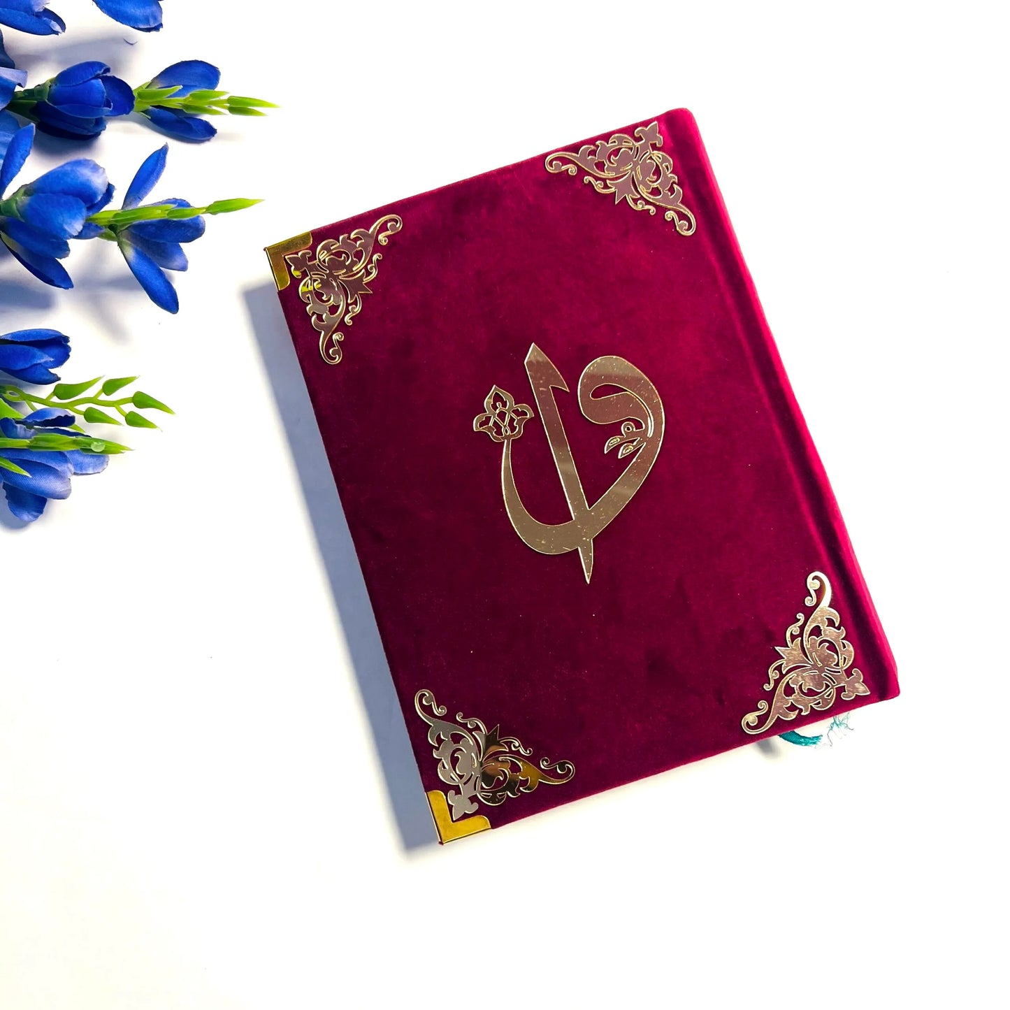 Personalised Qur’an-Al-Karim Velevt Cover with Acrylic Design| 13 Line Qur’an Colour Coded with Tajweed Rules Arabic