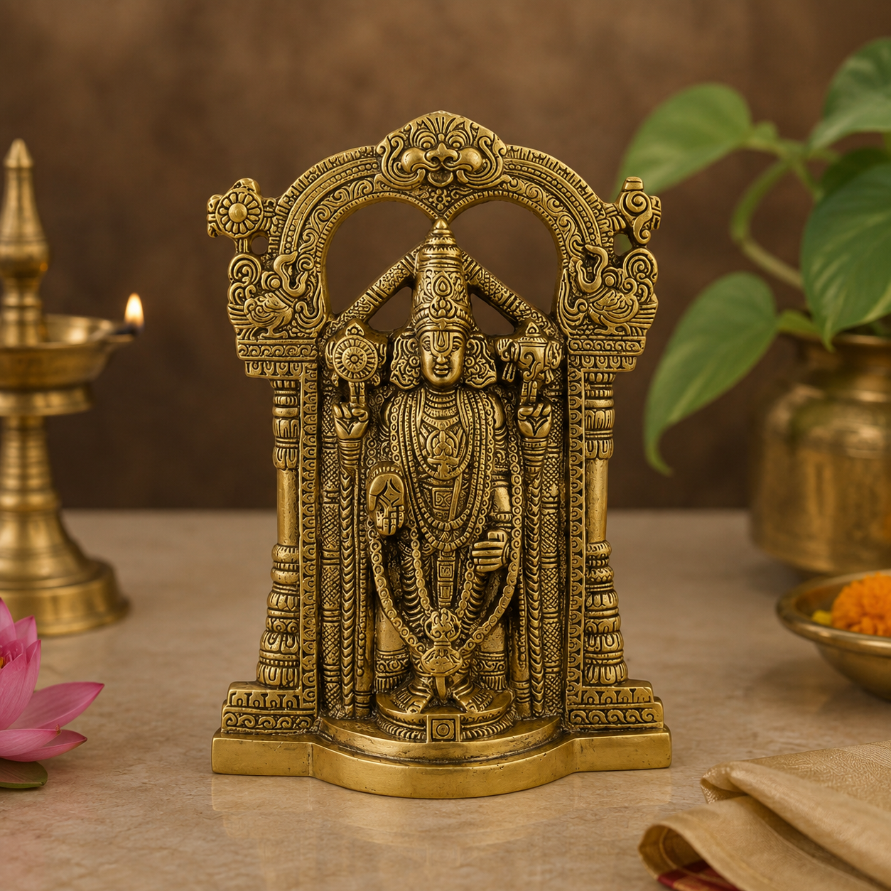 Tirupati Balaji Fine Metal Finish Idol | Lord Venkateswara Decorative Statue