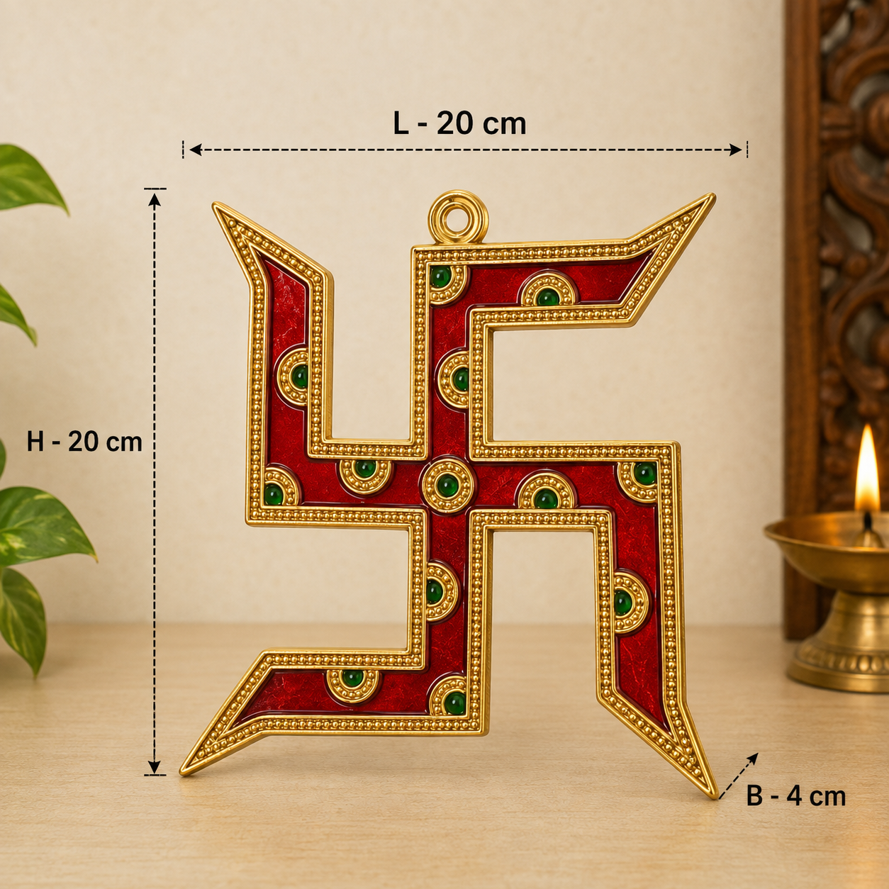 Swastik Door Hanging | Red & Golden Auspicious Wall Decor for Main Door & Home Entrance
