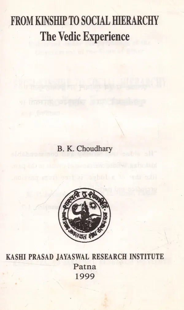 From Kinship to Social Hierarchy: The Vedic Experience (An Old and Rare Book)