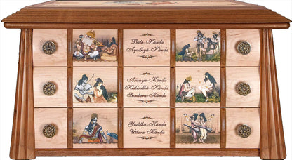 Srimad Valmiki Ramayana (3-Volume Book Set) with Wooden Hut- An Extraordinary Luxury Gift For your Special Ones! (Unveiling Śrīmad-Vālmīki-Rāmāyaṇa)