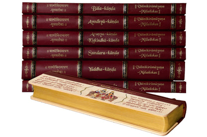 Srimad Valmiki Ramayana (3-Volume Book Set) with Wooden Hut- An Extraordinary Luxury Gift For your Special Ones! (Unveiling Śrīmad-Vālmīki-Rāmāyaṇa)