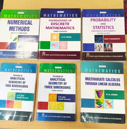 Higher Studies Mathematics 6‑Book Combo Set – New Age Publications: Calculus, Probability, Discrete Math, 2D & 3D Geometry, Numerical Methods