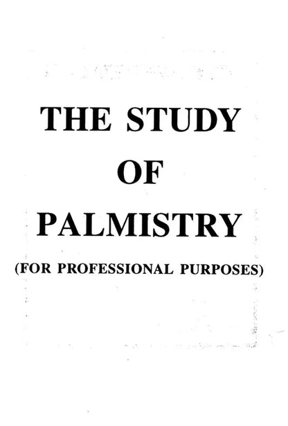 The Study Of Palmistry