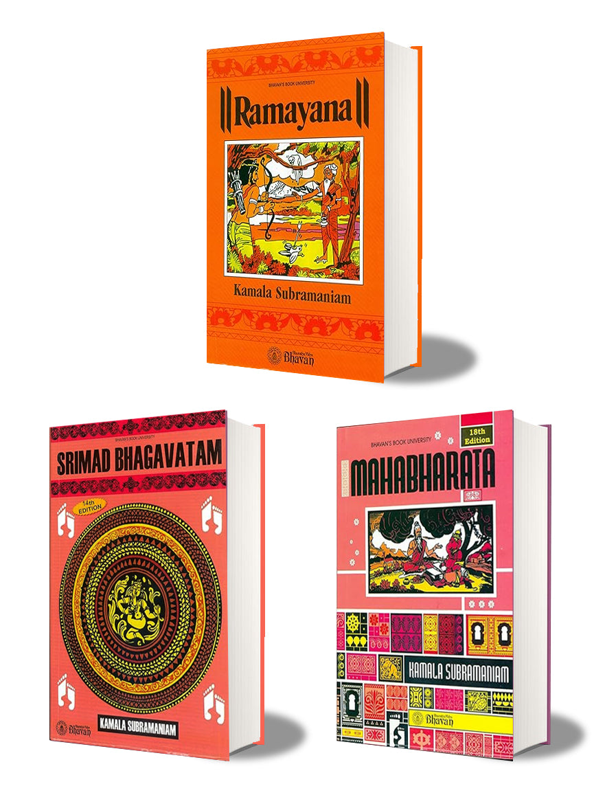 Kamala Subramaniam's Top 3 Books Set: Srimad Bhagavatam, Ramayana, and Mahabharata (Hardcover)