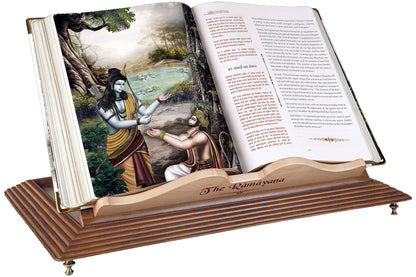 Srimad Valmiki Ramayana (3-Volume Book Set) with Wooden Hut- An Extraordinary Luxury Gift For your Special Ones! (Unveiling Śrīmad-Vālmīki-Rāmāyaṇa)