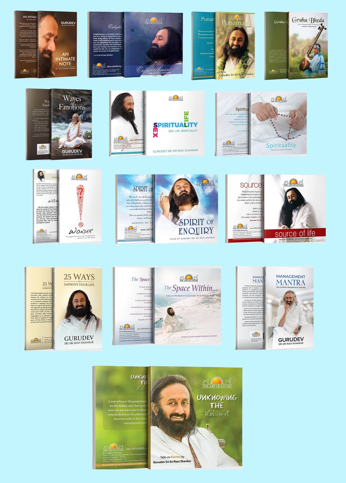 Sri Sri Ravi Shankar 14 Books Set-Paperback | Self Growth, Meditation & Wisdom