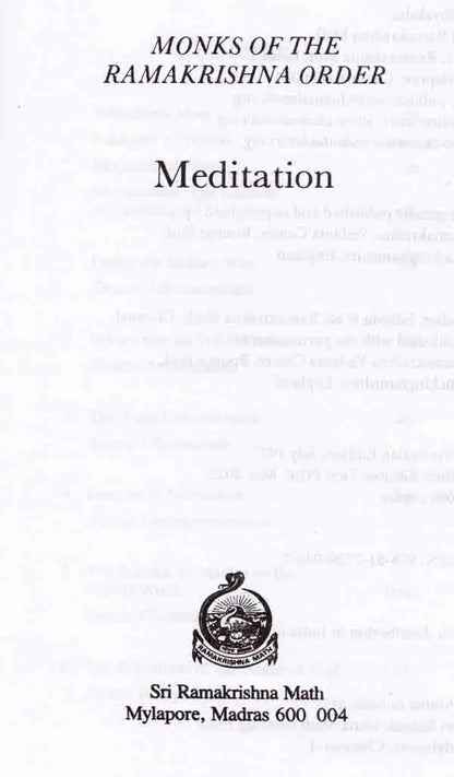 Meditation - Monks of the Ramakrishna Order