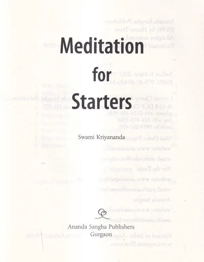 Meditation for Starters (Includes A 60- Minute CD with Meditation Instruction)