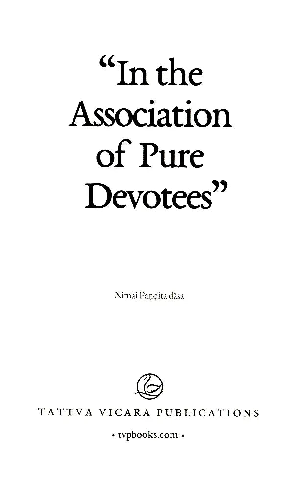 In The Association of Pure Devotees