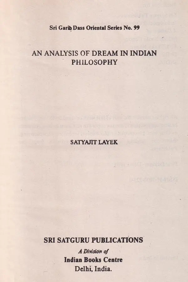 An Analysis of Dream in Indian Philosophy