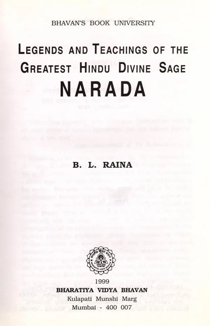 Legends and Teachings of the Greatest Hindu Divine Sage Narada