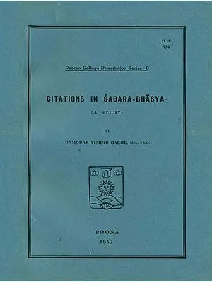 Citations in Sabara-Bhasya (A Study)