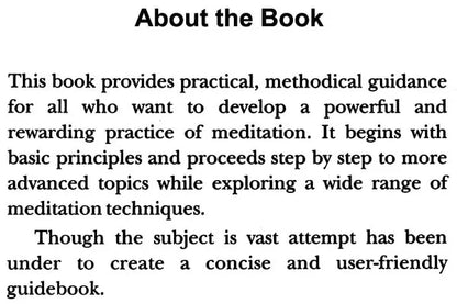 Meditation - A Practical Guidebook (Based On The Teachings of Vedanta Bhagavad Gita and Yoga Sutras)