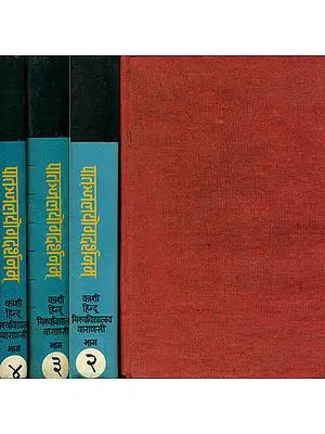 पातञन्जलयोगदर्शनम् Patanjali Yoga Darshanam with Many Commentaries - An Old and Rare Book (Set of 4 Volumes)